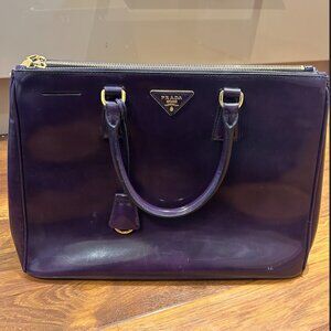Pre-Loved Galleria Prada Leather Handbag, Purple
